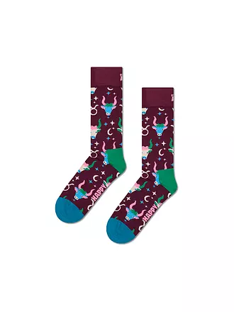 HAPPY SOCKS | Damen Socken STIER 36-40 dark red | 